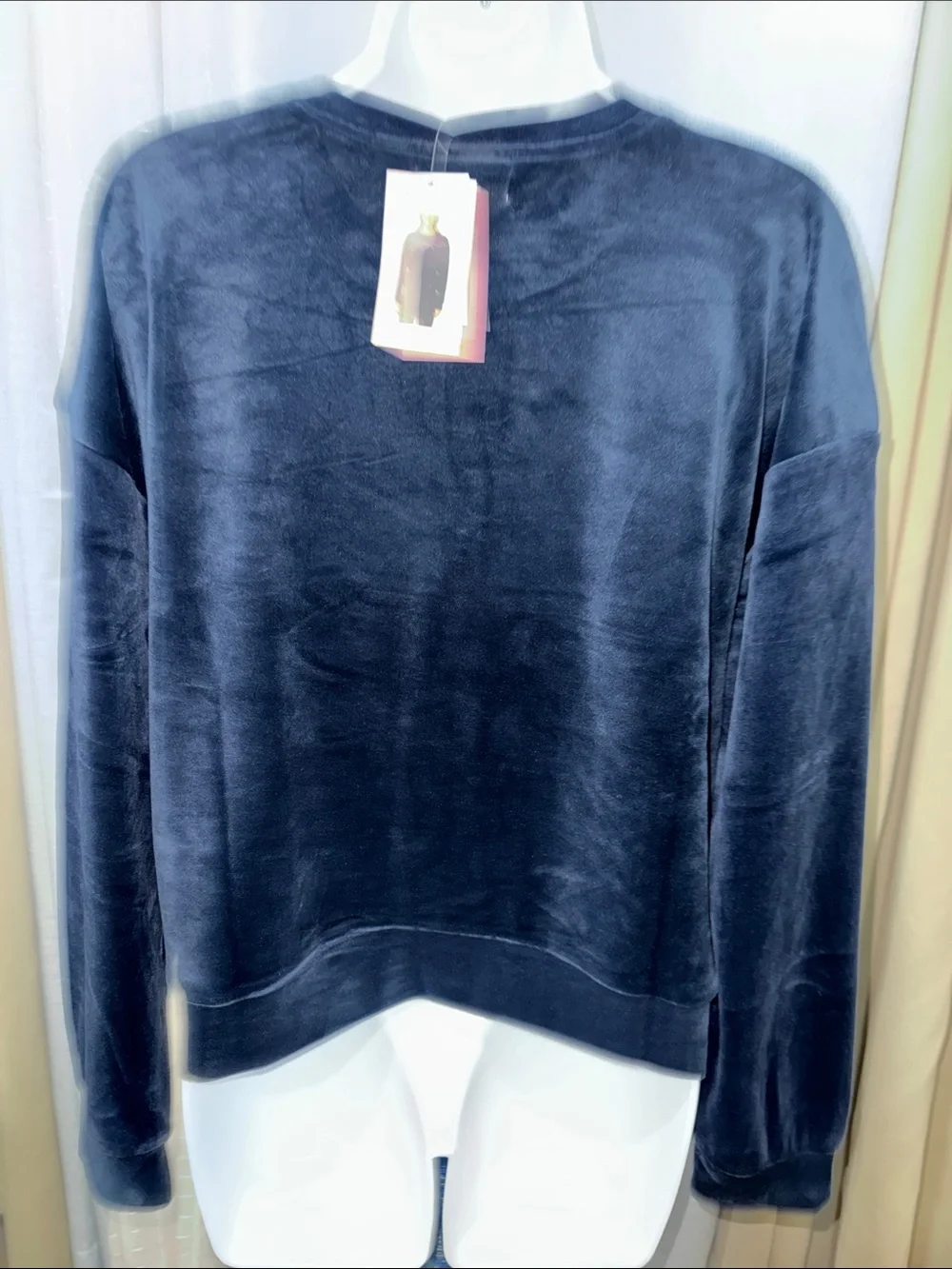 Juicy Couture- NWT Navy Velour Rhinestone Logo Pullover size XL - Picture 4 of 16